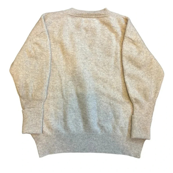 Nili Lotan Heather Grey V Neck Cashmere Wool Sweater Long Sleeve Size Large - Picture 2 of 5